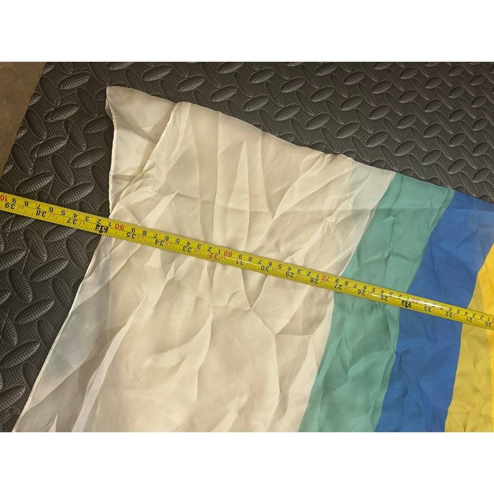 Chanel Silk Scarf Womens OS Multicolor Striped CC Logo Square Made in Italy‎ - Picture 10 of 10